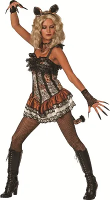 Produktbild von W4851-42-A leoprint Damen Tiger Kleid Tierkostüm Gr.42