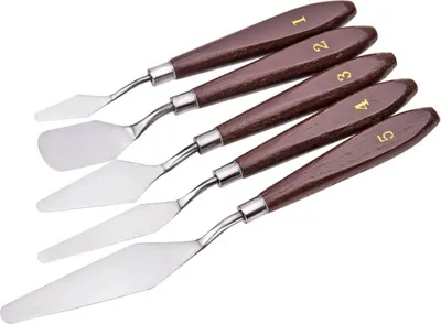 Immagine prodotto di 5 pezzi set spatola pittura spatola artista set pittura coltello pittura acrilica nuovo