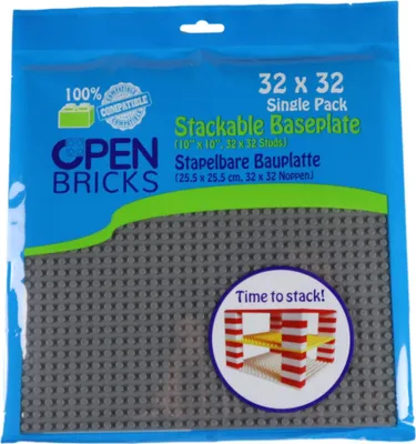 Produktbild von OPEN BRICKS OB-P32DG1 Bauplatte 32x32 Dunkelgrau beidseitig bebaubar