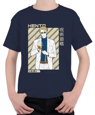 Obrázok produktu pre Nanami Kento Jujutsu Kaisen Anime Suit Tie Gift Vintage Uni detské tričko, Navy, 104