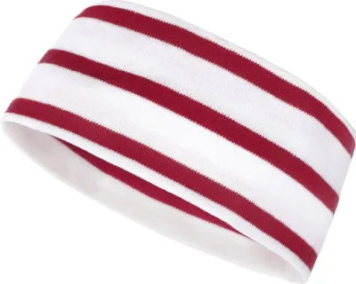 Produktbild von modAS Uni Stirnband Maritim für Kinder - Ohrwärmer zweilagig aus Baumwolle in Weiß-Rot Größe 1 - bis 48 cm Kopfumfang (Kleinkind)