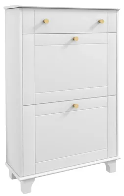 Image de Étagère à chaussures, design moderne et minimaliste, pour 8 paires, BLANC, 60 x 23,5 x 98,5 cm