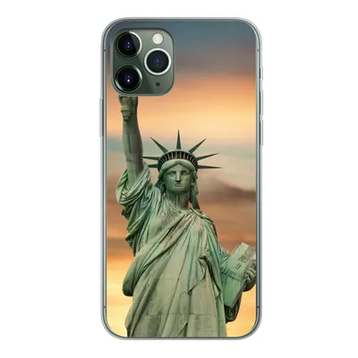 Produktbild von MuchoWow® Handyhülle Schutzhülle Hülle für iPhone 11 Pro New York - Freiheitsstatue - Sonnenuntergang Silikon Softcase Handy Hülle - Handy