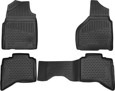 Zdjęcie produktu dla 2012-2018 Maty podłogowe Dodge RAM 1500 2500 3500 Quad Cab gumowe czarne 4 szt