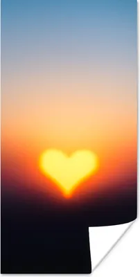 Produktbild von MuchoWow® Poster Herz - Horizont - Sonnenuntergang 20x40 cm - Plakat - Foto