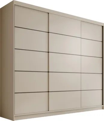 Produktbild von Schiebetürenschrank ohne Spiegel mit dekorativen Sprossen – moderner Kleiderschrank - Schiebetürenschrank Velora 250 – Kashmir