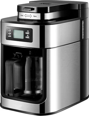 A studio shot of a programmable coffee maker.