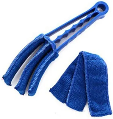 Imagen del producto de Cepillo de limpieza para persianas, lavable, con mangos de microfibra, ideal para eliminar el polvo de las persianas