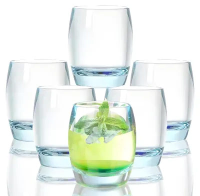6er-Set Acryl-Trinkgläser, bruchsicher, BPA-frei, 230 ml, lichtblauw