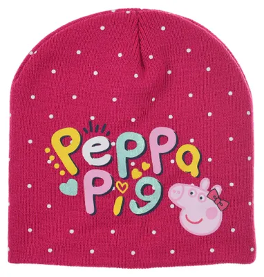 Zdjęcie produktu dla Czapka zimowa dla dziewczynek z motywem Peppy Pig, kolor: różowy, rozmiar: 52