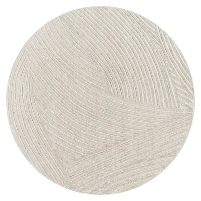 Produktbild von Paco Home Outdoor Teppich Wetterfest Balkon Wohnzimmer Skandi Muster Boho Einfarbig Modern 200 cm rund