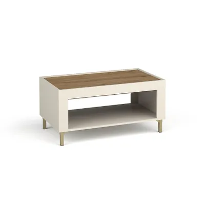 Produktbild von Couchtisch MONTA 97×56 cm Wohnzimmertisch mit offene Regal, Kaschmir