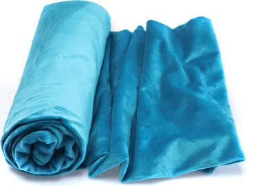 Obrázek produktu pro Pletená látka Minky s hladkým vzorem, tyrkysová 50 x 160 cm