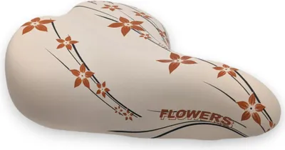 Produktbild von Selle Montegrappa Sattel HAPPY FLOWERS Creme Fahrrad Damen Retro Hollandrad Blumen Motiv