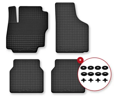 Image de Tapis de sol en caoutchouc pour Honda Jazz V 2020- – 4 pièces, noirs, semi-universel, adapté