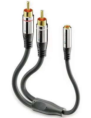 Produktbild von PureLink sonero 2x Cinch auf 3,5mm Audio Adapter Kabel 0,25m Cinch / Klinke AudioAdapter, 0,20m (S-ACA004)