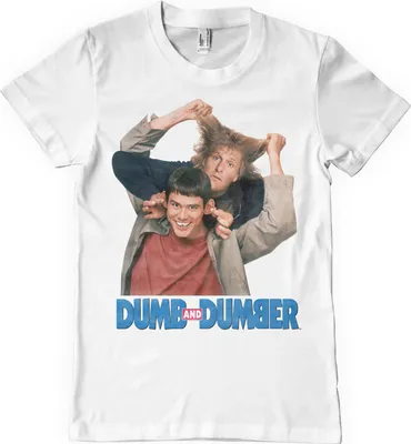 Productafbeelding van "Dumb and Dumber" Washed Poster T-shirt - Maat L - Wit