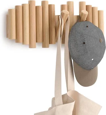 Produktbild von Wandhalter mit 5 Haken - Natur