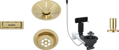 Produktbild von Blanco Ablaufgarnitur-Set, InFino mit Ablauffernbedienung, satin gold, 207427