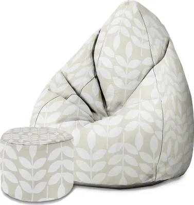 Immagine prodotto di Dreamroots Bean Bag 80x80x120cm con schienale e sgabello e copertura cuscino da pavimento Bubibag candinavian Simplicity
