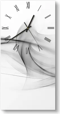 Produktbild von DEQORI Glasuhr 30x60 cm Römisch 'Rauchige Nebelschwaden' Wanduhr Glas Uhr Design leise