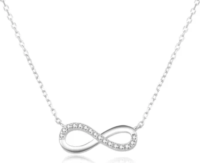 Productafbeelding van Zilveren ketting met oneindigheids symbool, model AGS507 / 47L