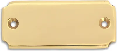 Produktbild von Metallschild »Messingschild, eckig klein, runde Kanten - 62 x 25 x 2 mm - Form P«, Messing, eckig klein, runde Kanten, Innen- und Außenbereich