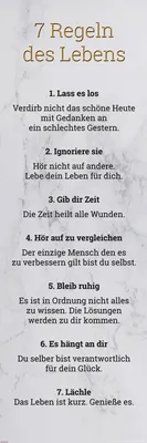 Produktbild von 7 Regeln des Lebens weiß Vers. 2 Motivations Kunstdruck Slimposter - 30,5x91,5