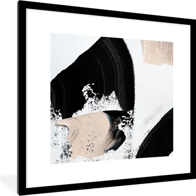 Produktbild von MuchoWow® Gerahmtes Poster Malerei - Abstrakt - Design 40x40 cm - Poster mit Schwarzem Bilderrahmen Wandposter Rahmen Foto Bilder - Poster - Plakat im Rahmen