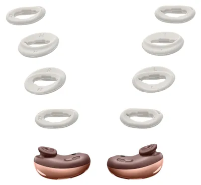 Produktbild von kwmobile 8x Ear Buds kompatibel mit Samsung Galaxy Buds Live - Size S und L - Silikon Ohrbügel Ohrstöpsel Zubehör - Bügel für In-Ear Kopfhörer - Weiß