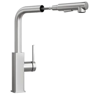 Produktbild von Wasserhahn Küche Ausziehbar L-Form, 2 Strahlarten 360° Drehbar Spültischarmatur Gebürstet, Einhandmischer 304 Edelstahl Küchenarmatur Cecipa, DVGW