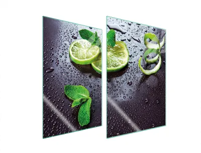 Image de Plaques de recouvrement pour cuisinière 2 pièces 35x52 Couverture de champ en vitrocéramique Planche à découper Citron vert