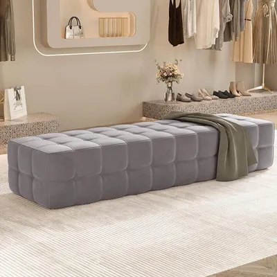 Image de Banc à chaussures avec assise, 60 cm, couleur gris