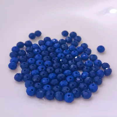Produktbild von Glasperlen - Typ 'Facettiert' - 60 Stück - 10 mm - Blau/Königsblau