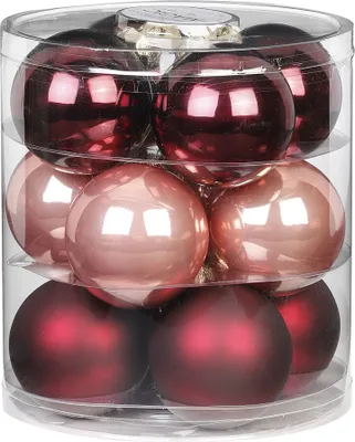Produktbild von Weihnachtskugeln Glas 8cm Vintage Rose, 12 Stück