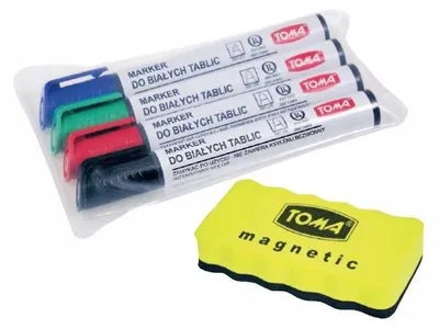 Produktbild von Toma Whiteboard TO-276 Marker Set mit Schwamm - Effizient