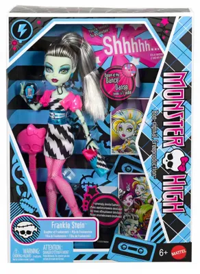 Produktbild von Monster High Mitternachtsparty-Puppe, Frankie Stein, Neuauflage mit Zubehörteilen wie Fotos und einer Einladung, Modepuppe, Weiblich, 6 Jahr(e), Junge/Mädchen, 285,7 mm, Mehrfarbig
