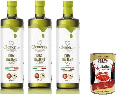 Produktbild von Clemente – natives Olivenöl extra I.G.P. Puglia 3x 750ml+ Italian Gourmet polpa 400g