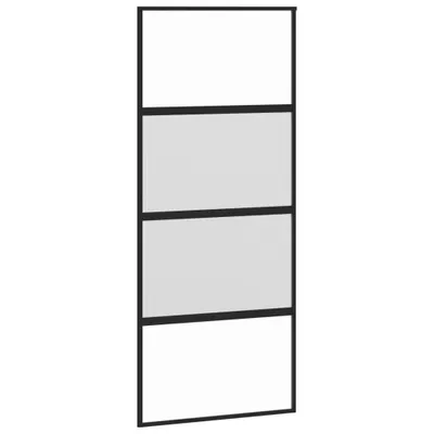 Zdjęcie produktu dla Drzwi przesuwne, czarne, 90x205 cm, szkło hartowane, aluminium