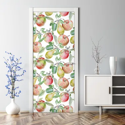 Produktbild von Dekorative Türposter selbstklebend Wandaufkleber Türaufkleber Blumen Wiese Schwarz 70 x 200 cm