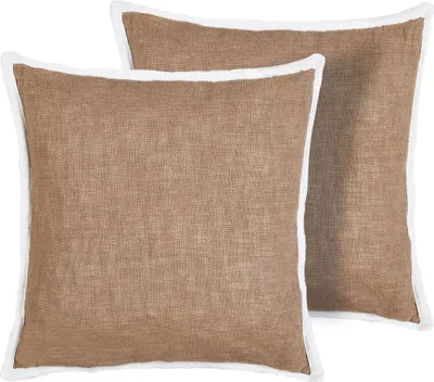 Obrázek produktu pro BELIANI Sada 2 polštářů hnědá dekorativní bavlněné 45 x 45 cm rozptylové polštáře set 2 ks doplňky dekorace