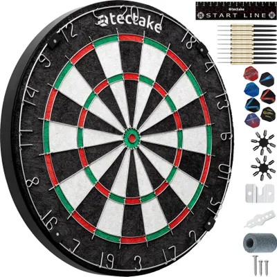 Produktbild von Dartscheibe Bully mit 9 Pfeilen, 21 Flights und Zubehör - schwarz/weiß