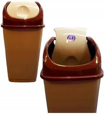 Immagine prodotto di Contenitore per rifiuti da cucina Dunya SLIM, 10 litri, beige, basculante