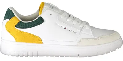Produktbild von Herren Sportschuhe: Weiß mit grünen & senfgelben Kontrastdetails
