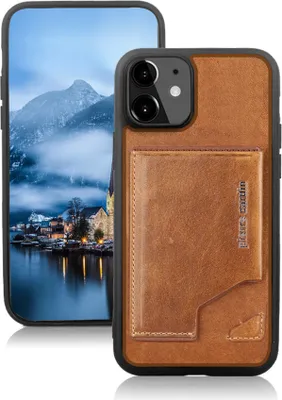 Image de Pierre Cardin Apple iPhone 12 Mini Coque arrière marron foncé - Cuir véritable