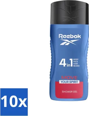 Zdjęcie produktu dla Reebok - Move Your Spirit - Żel pod prysznic - 4 w 1 - 400 ml - Value pack - 10 szt