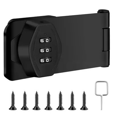 Produktbild von 3 Stelliges 4 Zoll Schlüsselloses Schrank-Zahlenschloss, Schrankschloss, Schwarz