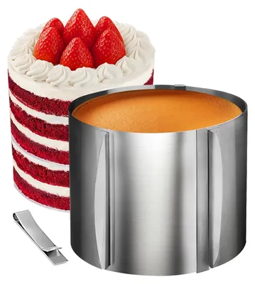 Immagine prodotto di TRANKIELO® - Anello per torte regolabile in acciaio inossidabile - Ø 16-30 cm, altezza 15 cm - resistente al calore e stabile