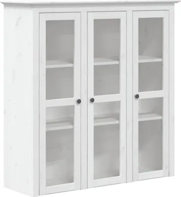 Produktbild von Vitrinenschrank mit Glastüren BODO Weiß Massivholz Kiefer