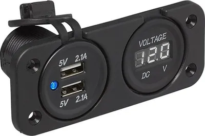 Produktbild von Eingebautes Kit: Voltmeter 6-30V + USB-Anschluss in Blister